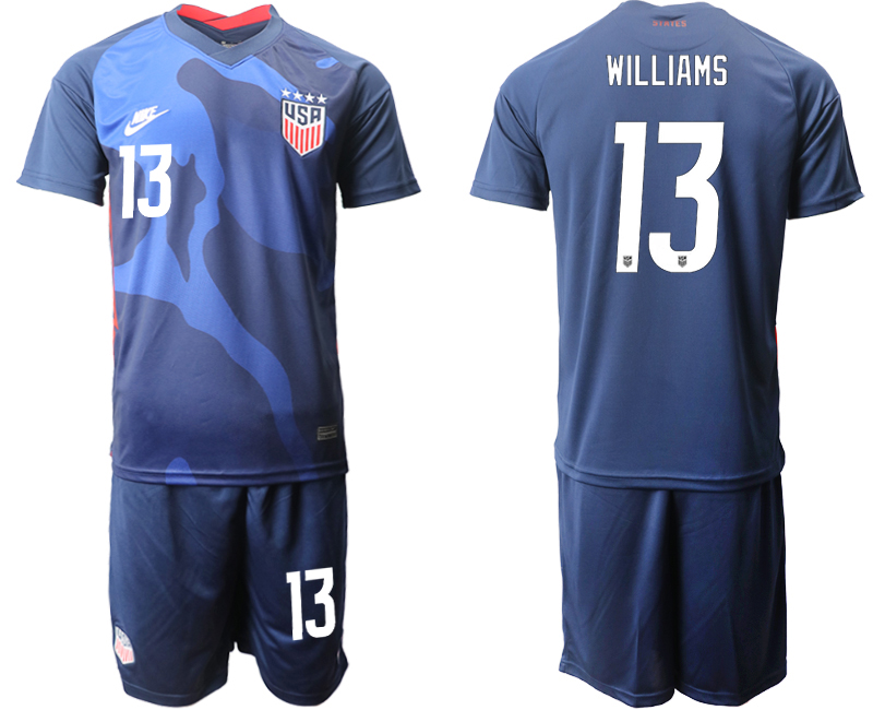 Men 2020-2021 Season National team United States away blue #13 Soccer Jersey1->united states jersey->Soccer Country Jersey